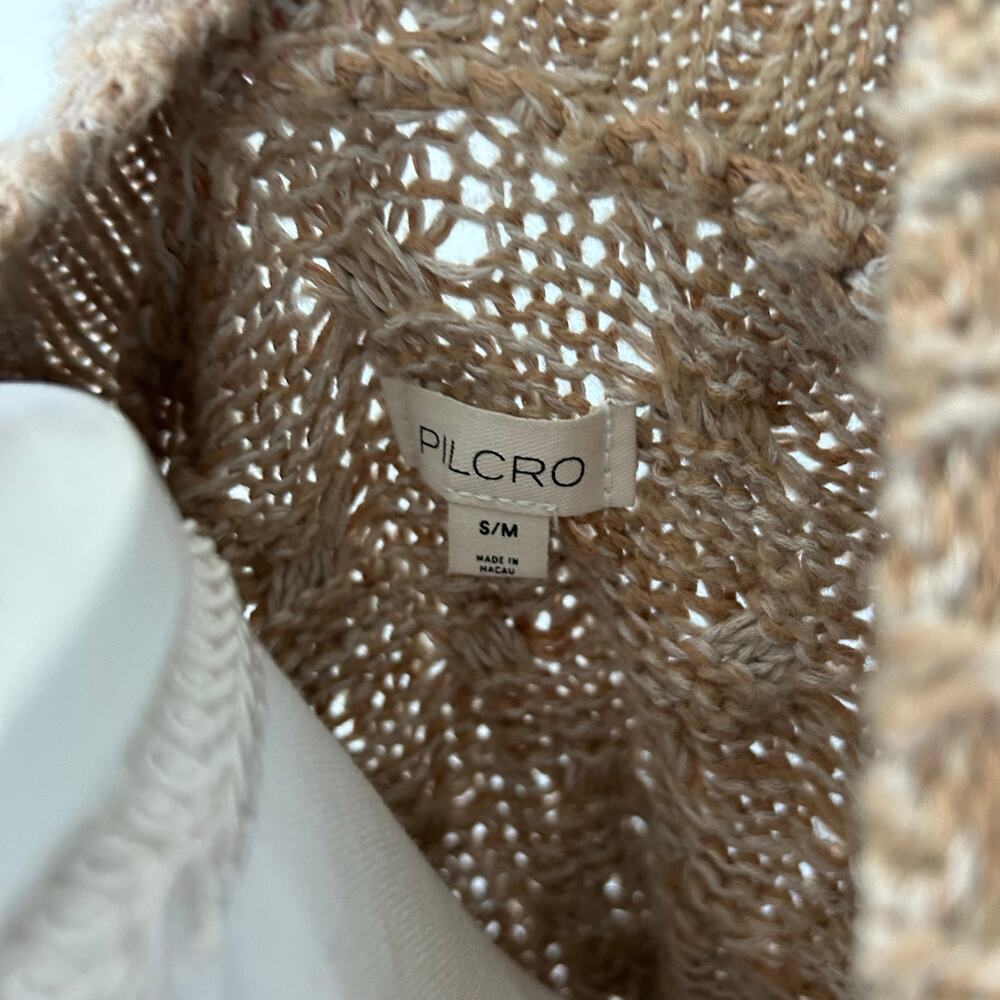 Pilcro by Anthropologie Oversized Knit Cardigan Aztec Crochet Wool Size S/M - Picture 8 of 10